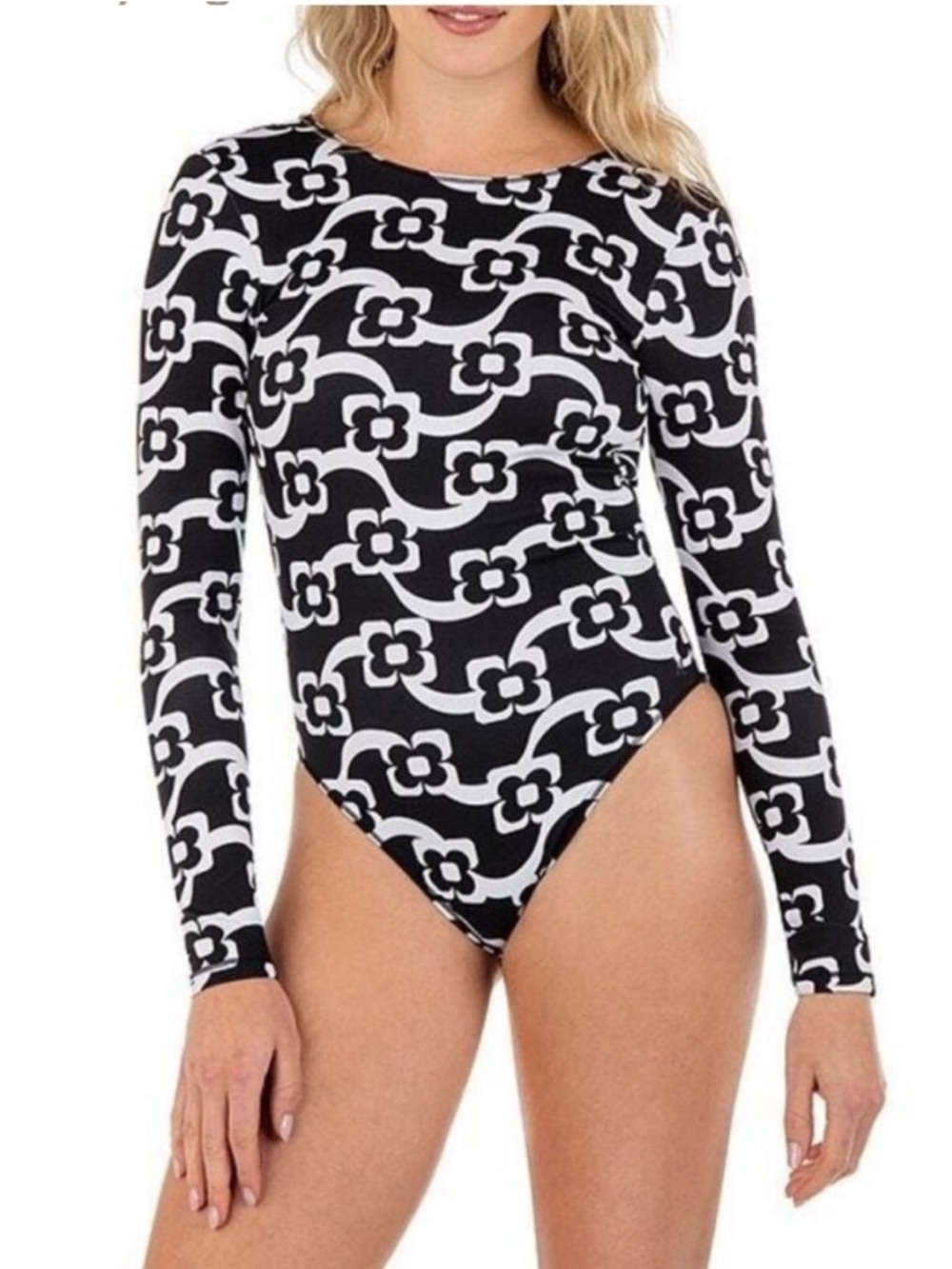NWOT Hurley Mod Max tie black/white Cheeky One Piece Surf Suit Swimsuit Large